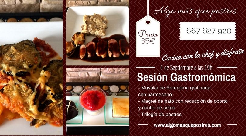 Sesiones gastronómicas, taller de cocina en Sant Feliu de Llobregat. Algo más que postres